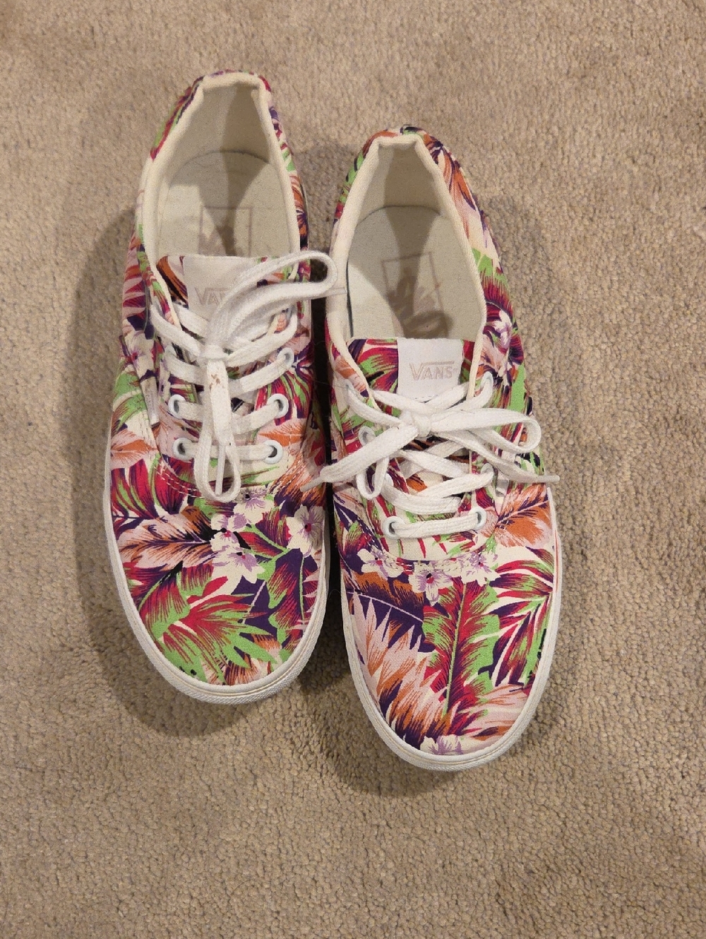 Vans Women's Floral Canvas Sneakers - Purple, Green, Pink, White